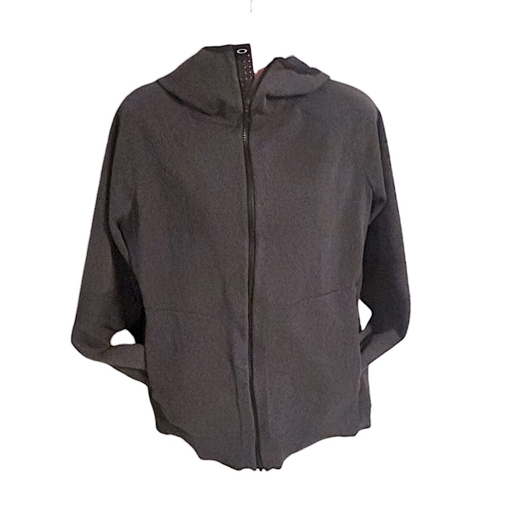 Oakley Hydrolix RS Shell QD 2.0 Stretch Black Gray Zip Hooded Running Jacket